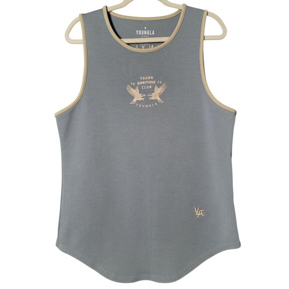 YoungLA Mens Blue Progress Tank 311 Medium Gym Workout - Picture 1 of 9